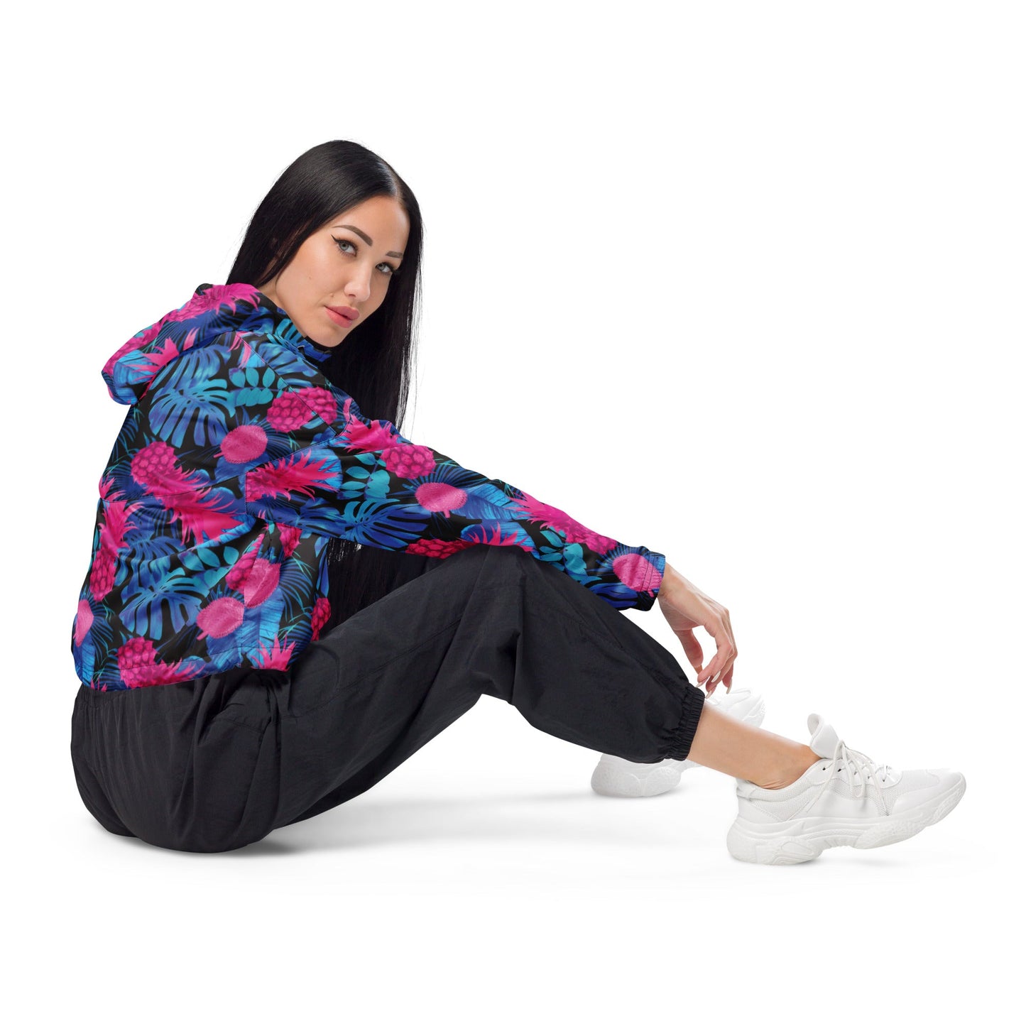 Rad Palm Pineapple Express Women’s Cropped Windbreaker