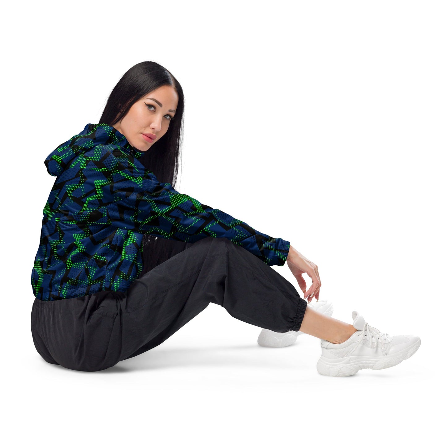 Rad Palm 2023 Navy Women’s Cropped Windbreaker