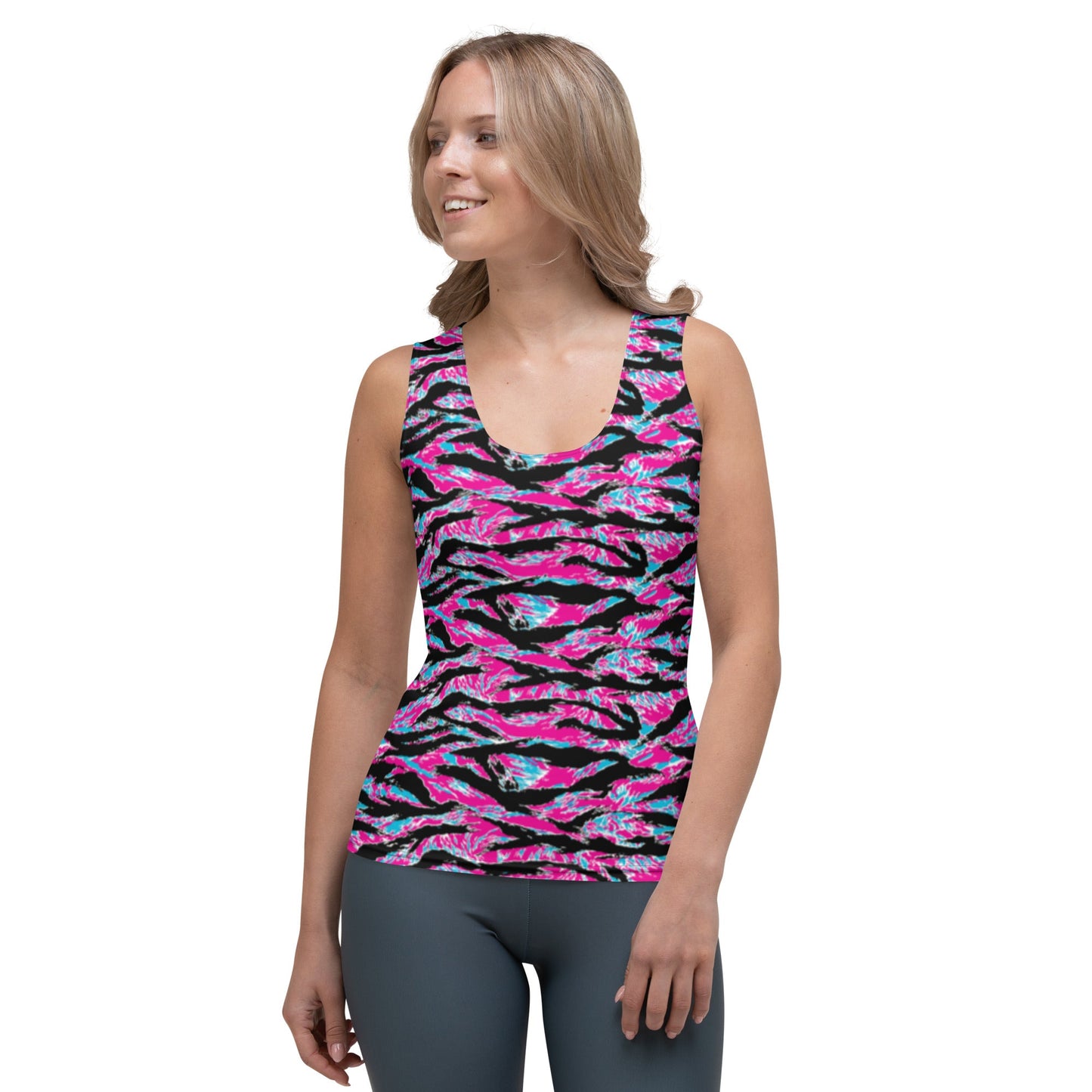 Rad Palm Neon Tiger Stripe Tank Top