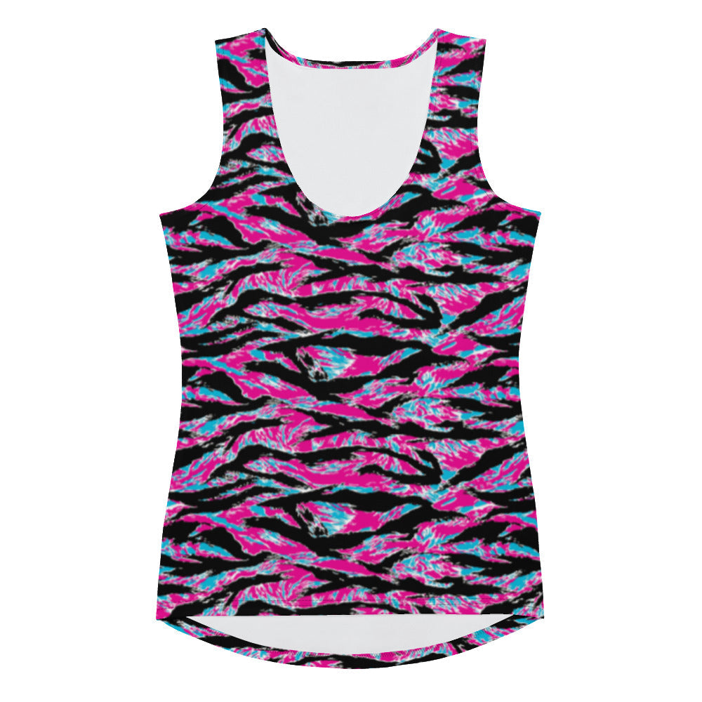Rad Palm Neon Tiger Stripe Tank Top
