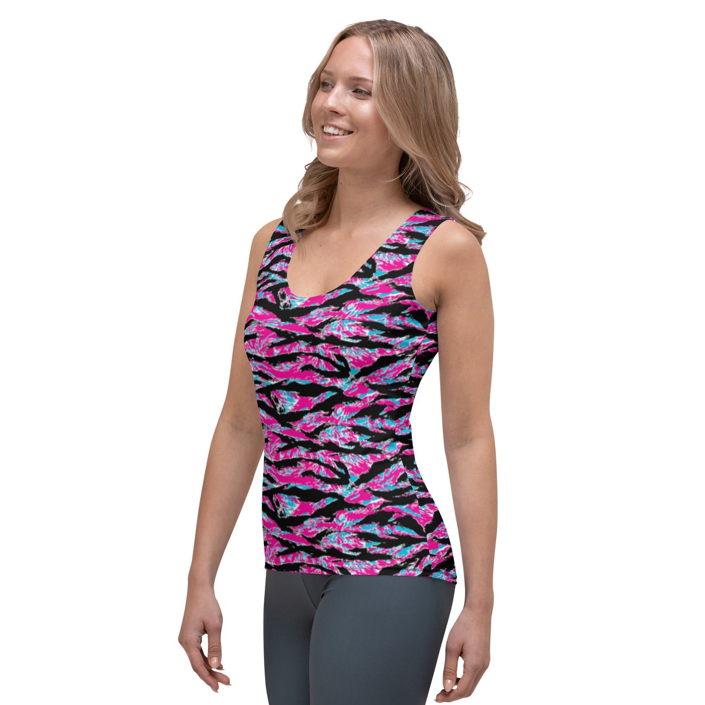 Rad Palm Neon Tiger Stripe Tank Top