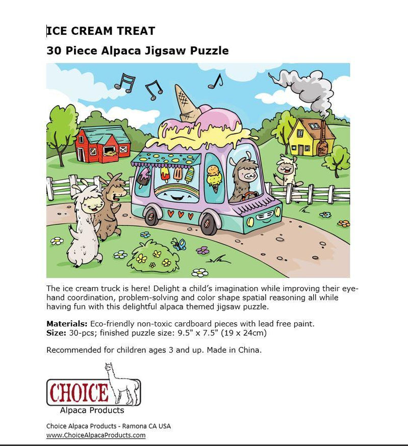 Load image into Gallery viewer, Alpaca Jigsaw Puzzle - Ice Cream Treat