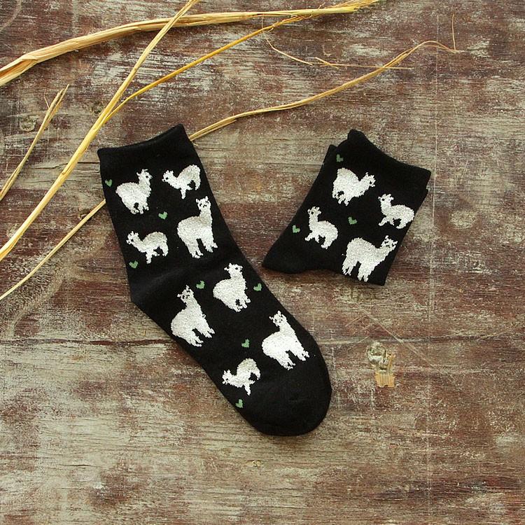 Load image into Gallery viewer, Alpaca Love Ankle Height Cotton Socks