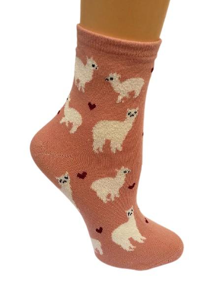 Load image into Gallery viewer, Alpaca Love Ankle Height Cotton Socks