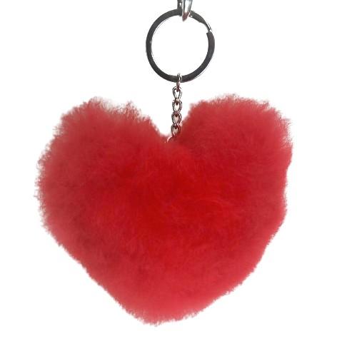 Load image into Gallery viewer, Alpaca Love Heart Shaped Fur Keychain