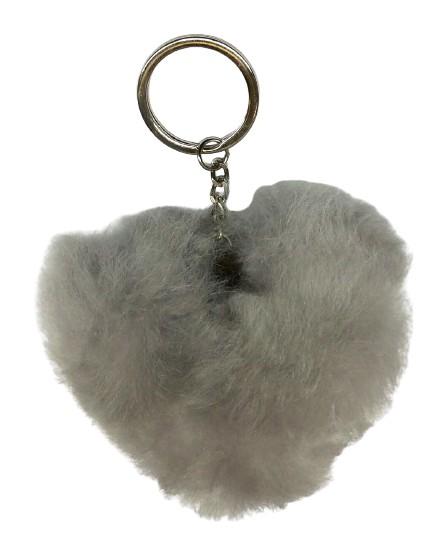 Load image into Gallery viewer, Alpaca Love Heart Shaped Fur Keychain