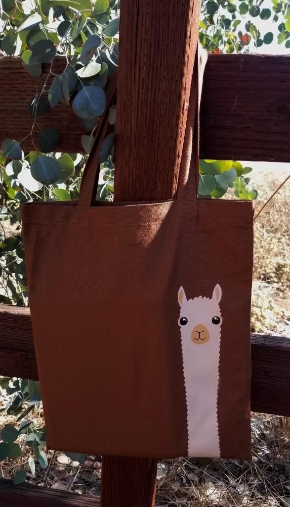 Load image into Gallery viewer, Alpaca Watching Tote Bag