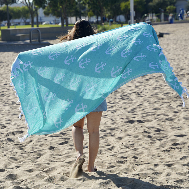 Load image into Gallery viewer, Anchor - Turkish Beach Towel