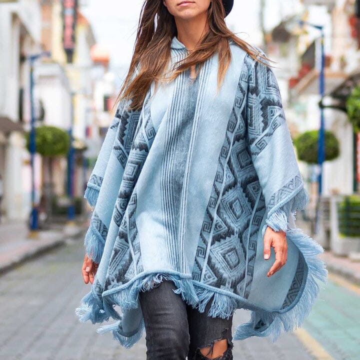 Load image into Gallery viewer, Andean Sky Alpaca Poncho