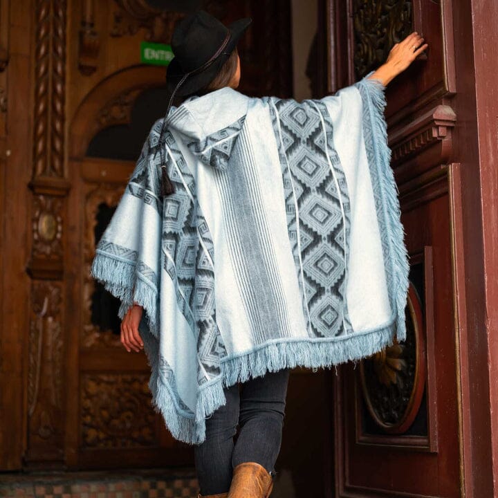 Load image into Gallery viewer, Andean Sky Alpaca Poncho