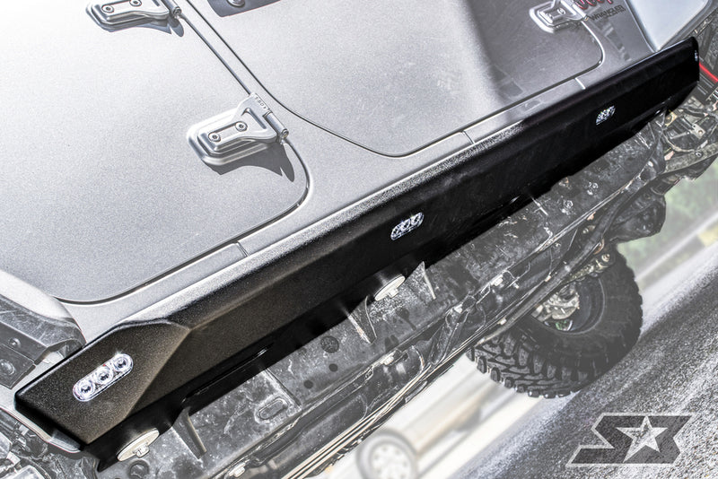 Load image into Gallery viewer, Jeep Wrangler JLU "Ambush Series" Side Steps / Rock Sliders w/ Integrated LED Rock Lights
