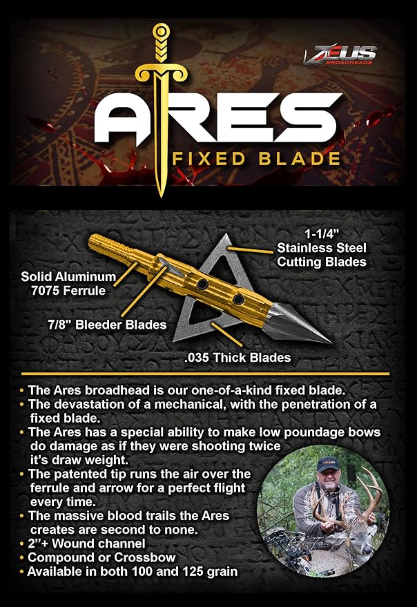 Load image into Gallery viewer, ZEUS ARES BROADHEADS 100GR OR 125GR (3 PACK)