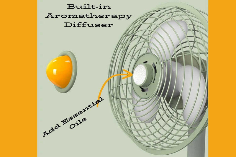 Load image into Gallery viewer, Vintage Rechargeable Fan + Aroma Diffuser
