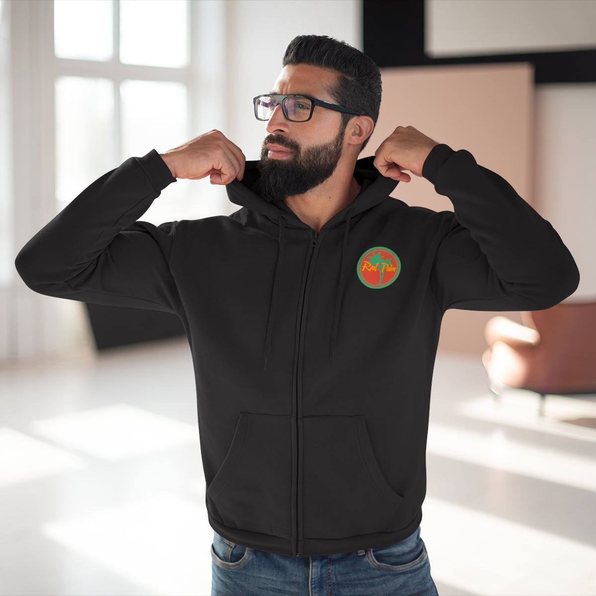 Rad Palm Tiki Unisex Hooded Zip Sweatshirt