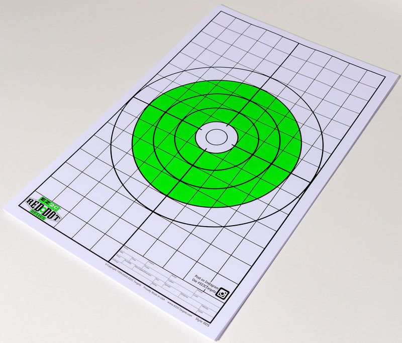 Load image into Gallery viewer, 200 EZ2C Paper Shooting Targets 8 Red Dot Optics Styles 11”x17” USA MADE