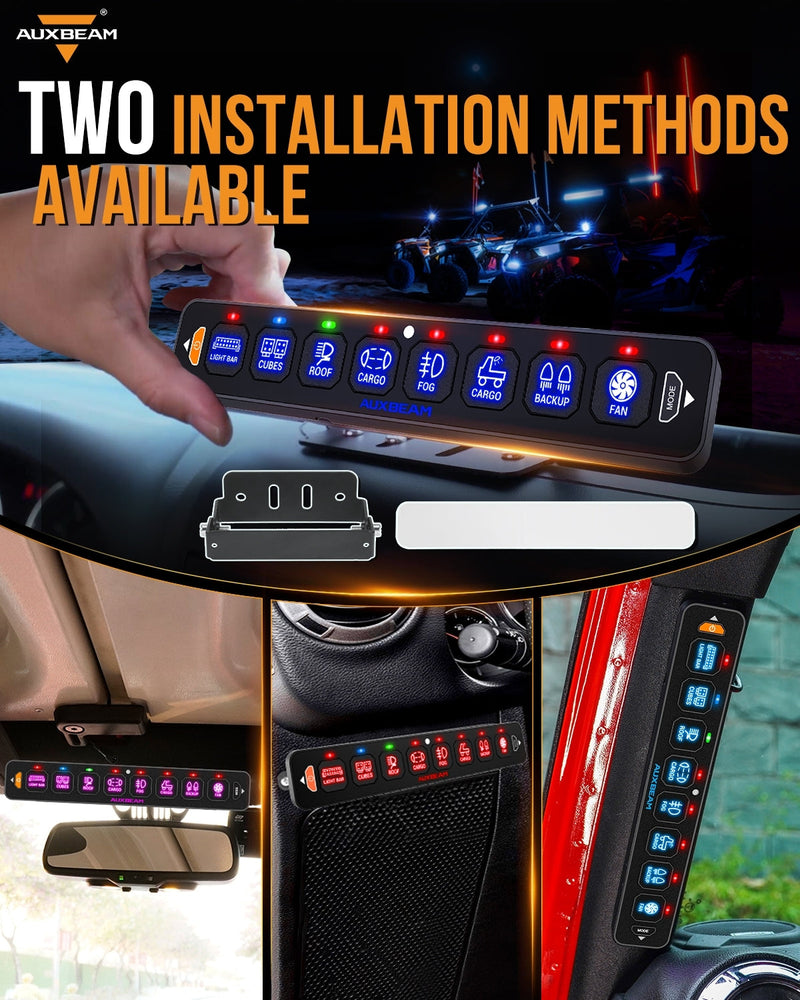 Load image into Gallery viewer, AS-R80 RGB Slim Switch Panel, Toggle/ Momentary/ Pulsed Mode Supported(One-Sided Outlet)