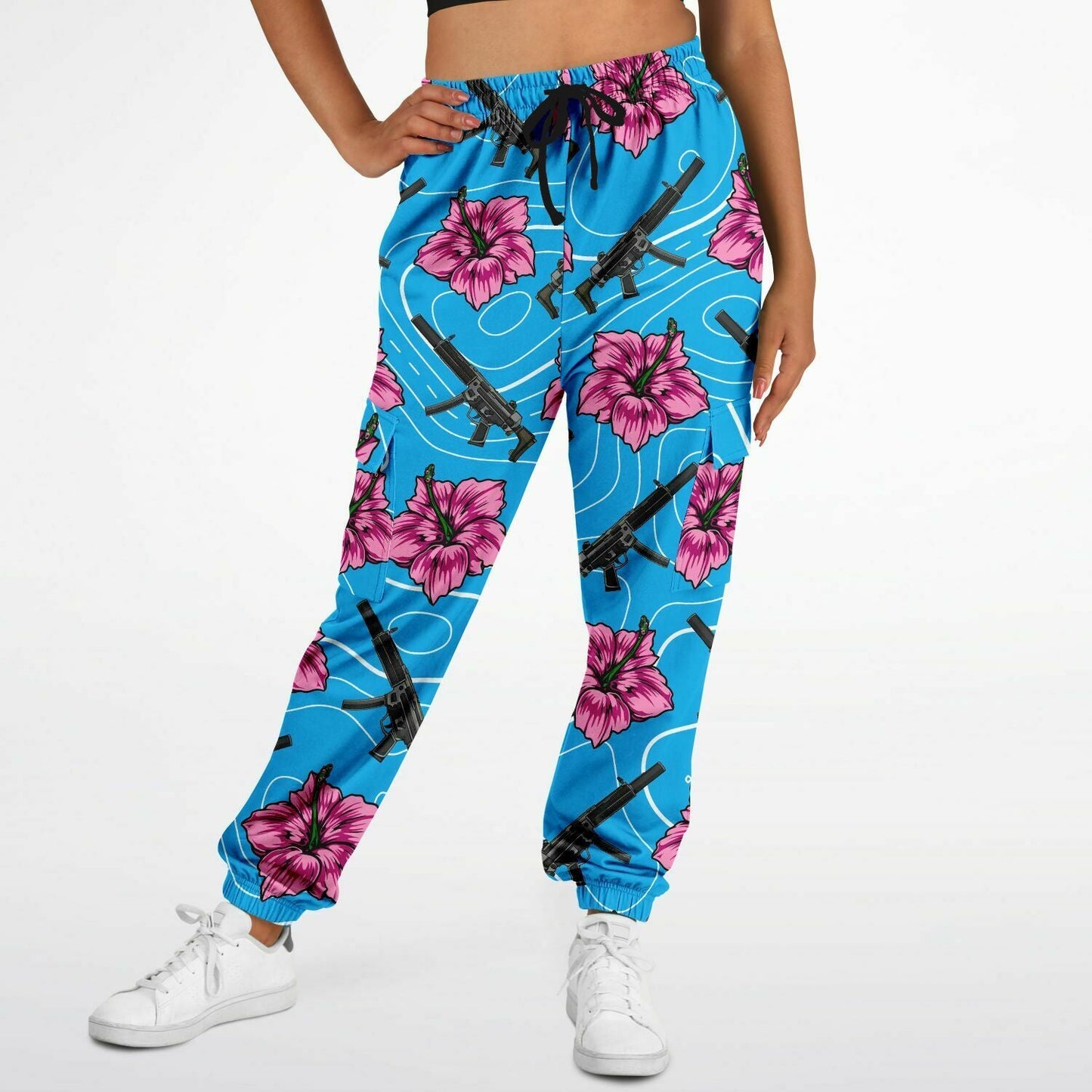 Rad Palm High Capacity Hibiscus Blue Cargo Joggers