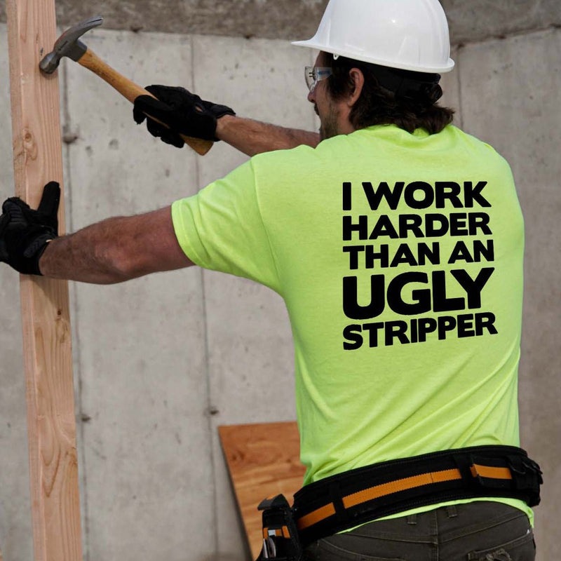 Load image into Gallery viewer, Work Harder - Safety Yellow T-Shirt