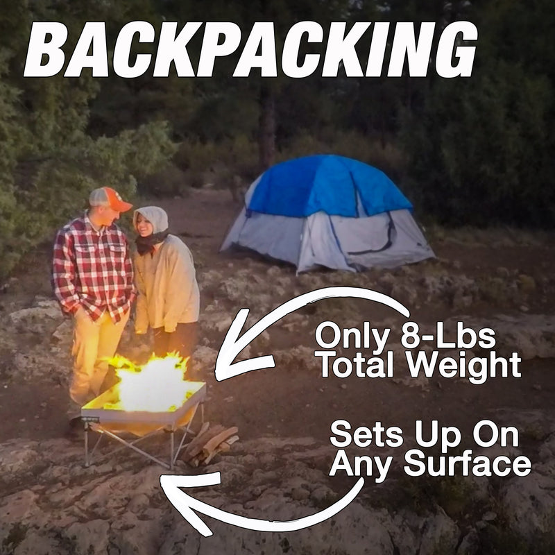 Load image into Gallery viewer, Fireside Outdoor Pop-Up Fire Pit & Heat Shield Bundle