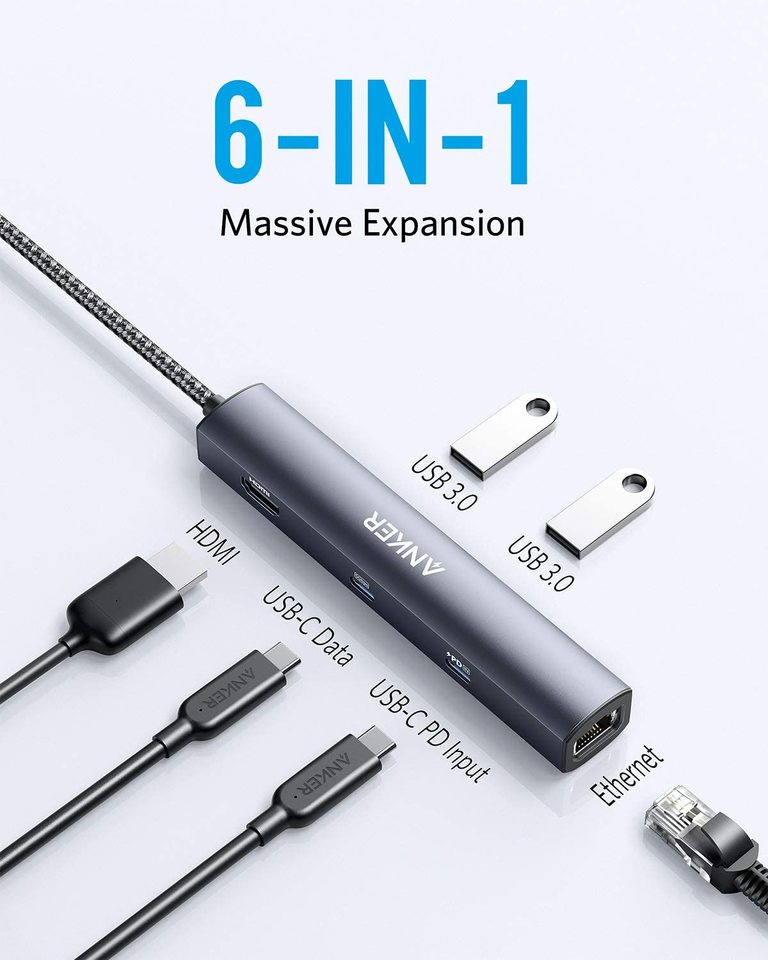 Load image into Gallery viewer, Anker <b>543</b> USB-C Hub (6-in-1, Slim)