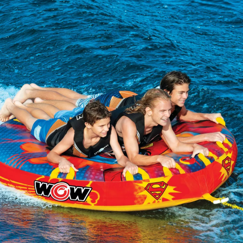 Load image into Gallery viewer, WOW Sports DC Comics Superman 3-Person Soft Top Deck Tube Towable