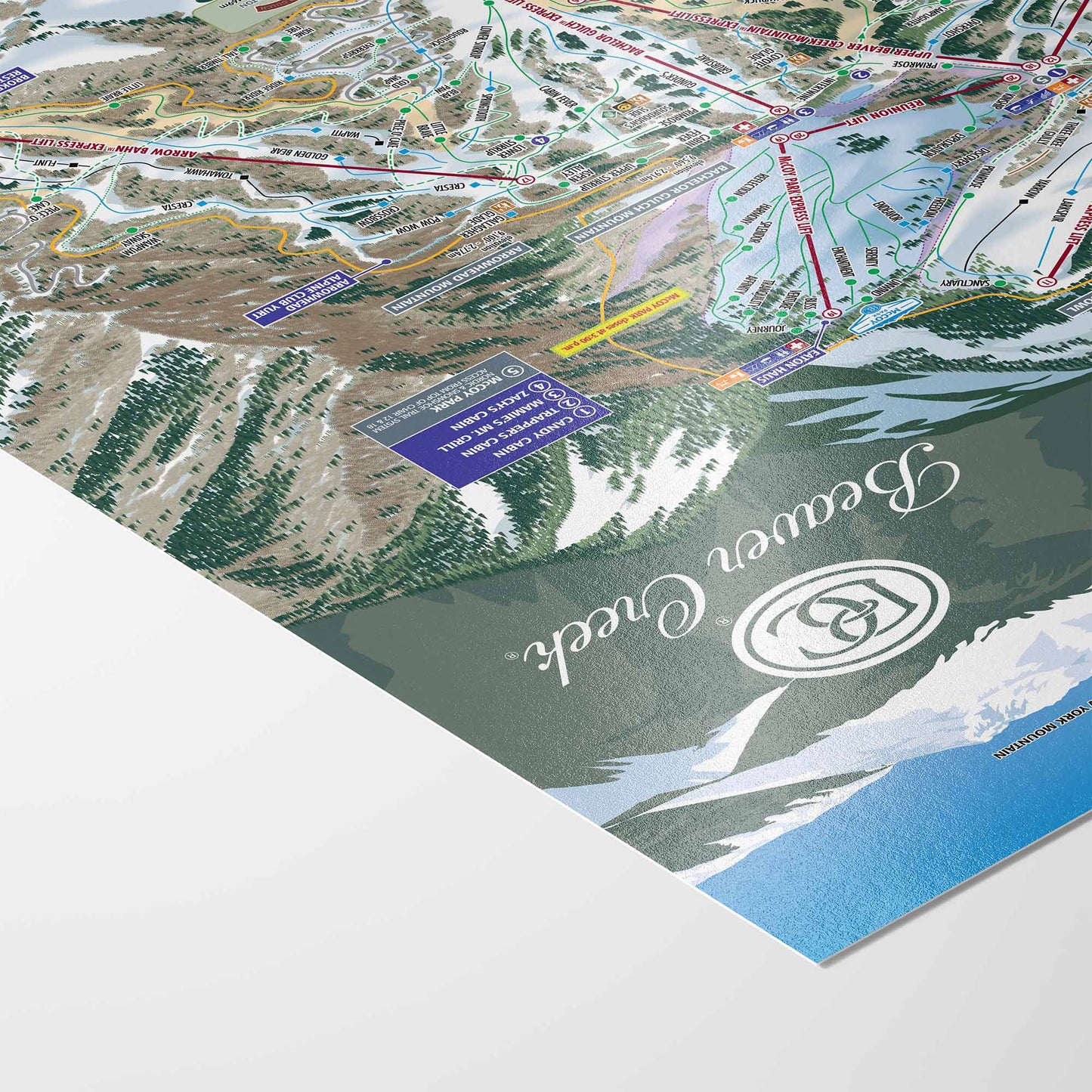 Beaver Creek Ski Resort Trail Map Poster