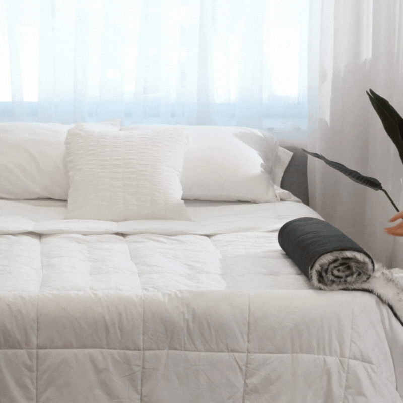 Load image into Gallery viewer, PupProtector™ Waterproof Bed Runner - White with Brown Accents