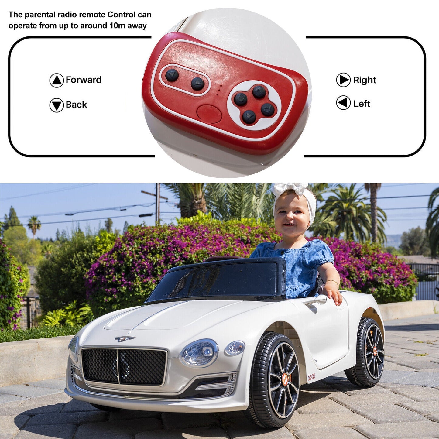 12V 2.4G Bentley Style Kids Electric Ride On Car with Remote Control
