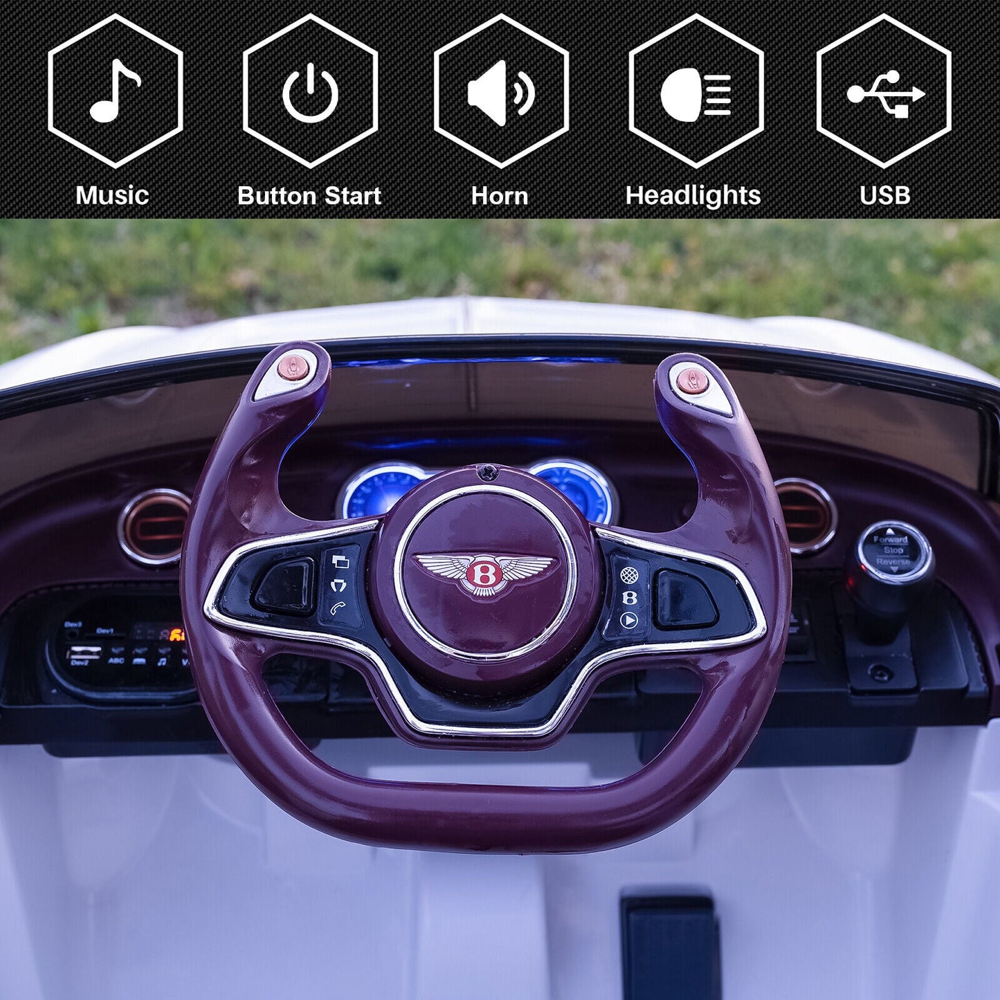 12V 2.4G Bentley Style Kids Electric Ride On Car with Remote Control