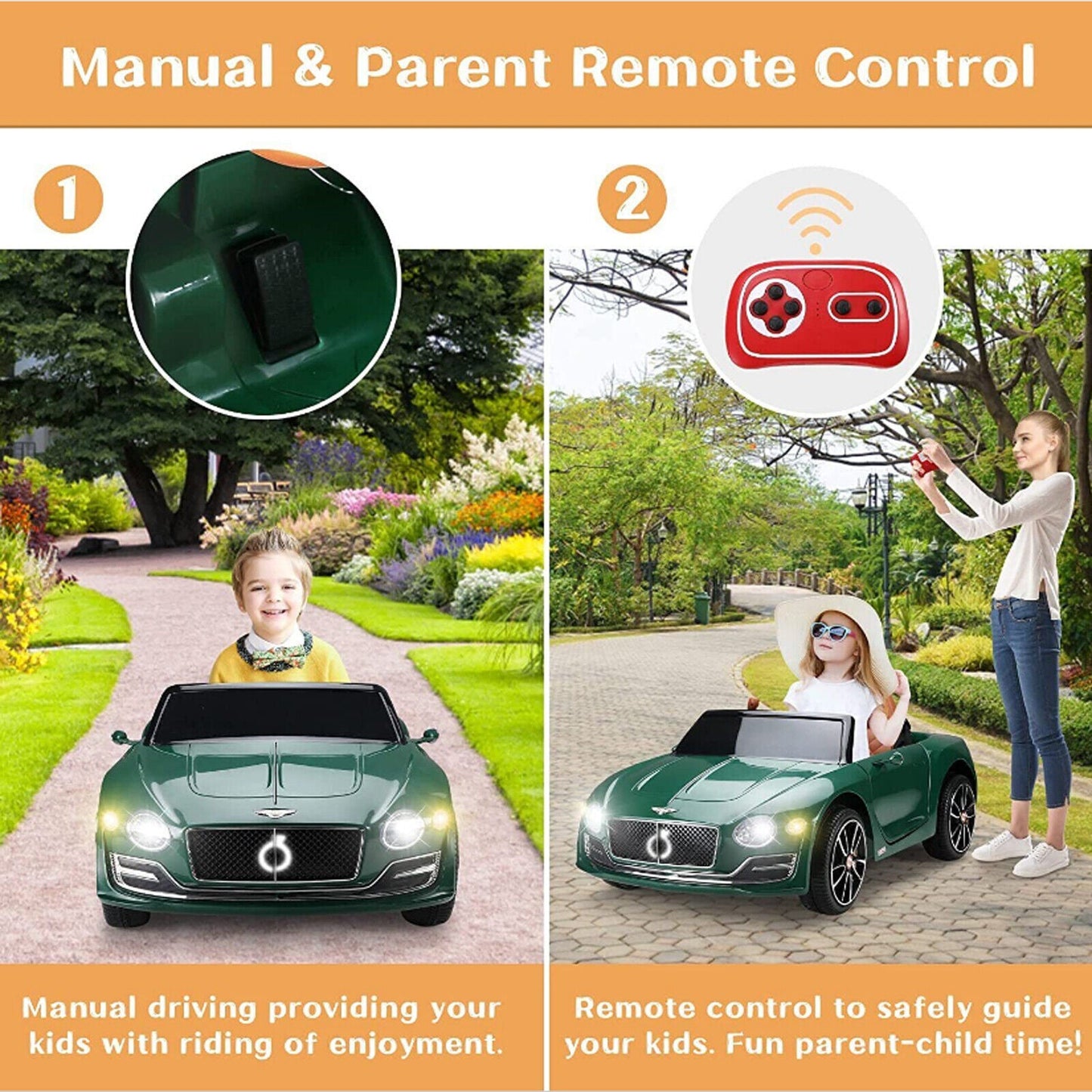 12V 2.4G Bentley Style Kids Electric Ride On Car with Remote Control