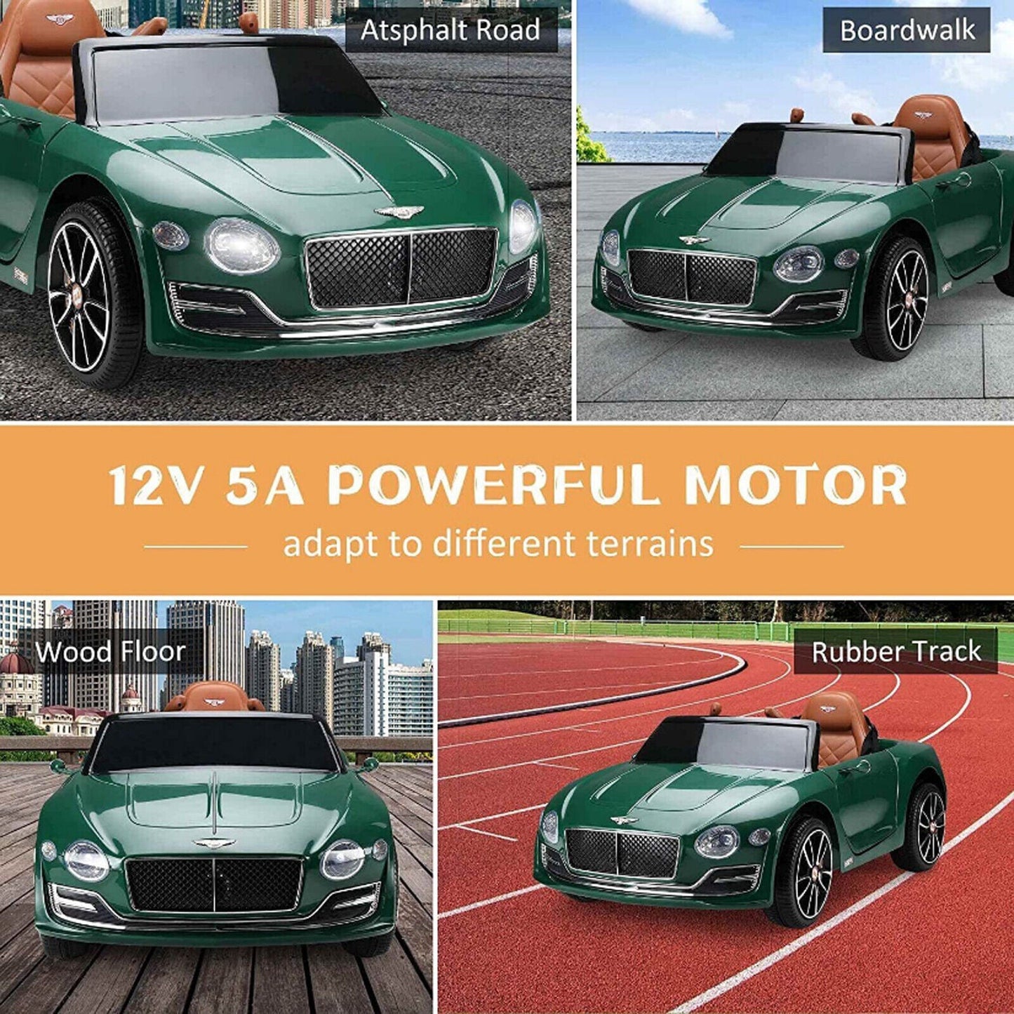 12V 2.4G Bentley Style Kids Electric Ride On Car with Remote Control