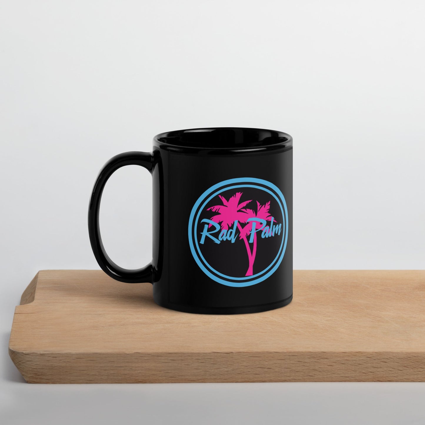 Rad Palm Logo Black Glossy Mug