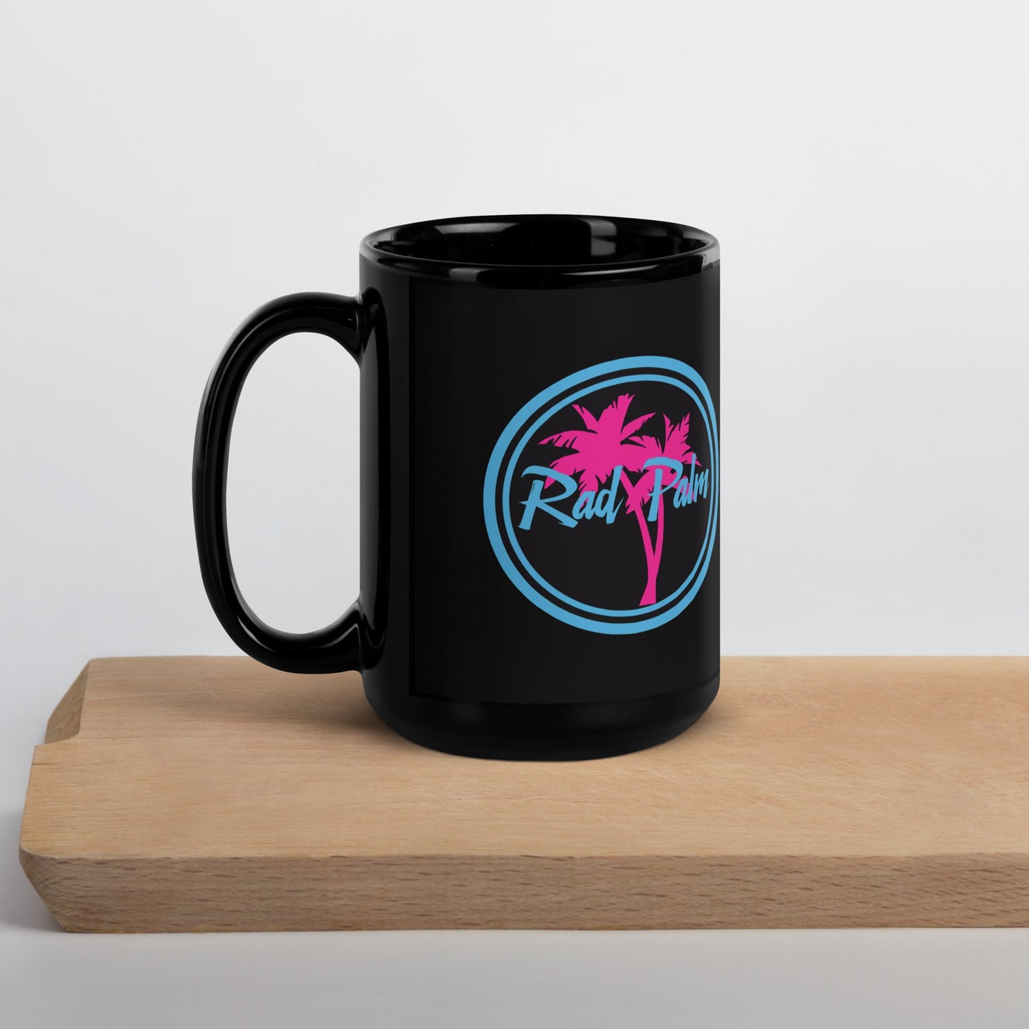 Rad Palm Logo Black Glossy Mug