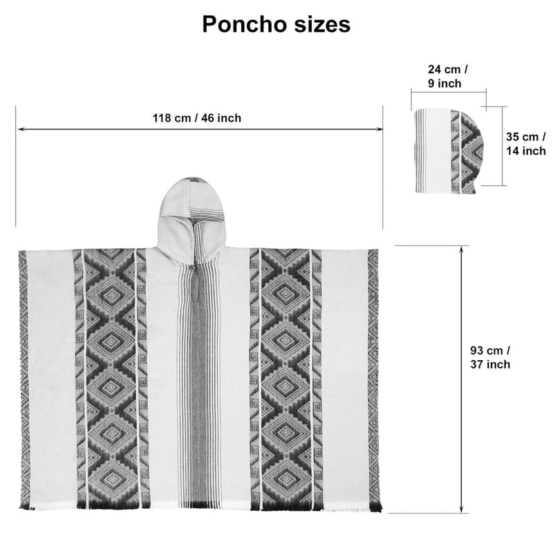 Load image into Gallery viewer, Black Grey Diamonds Alpaca Poncho