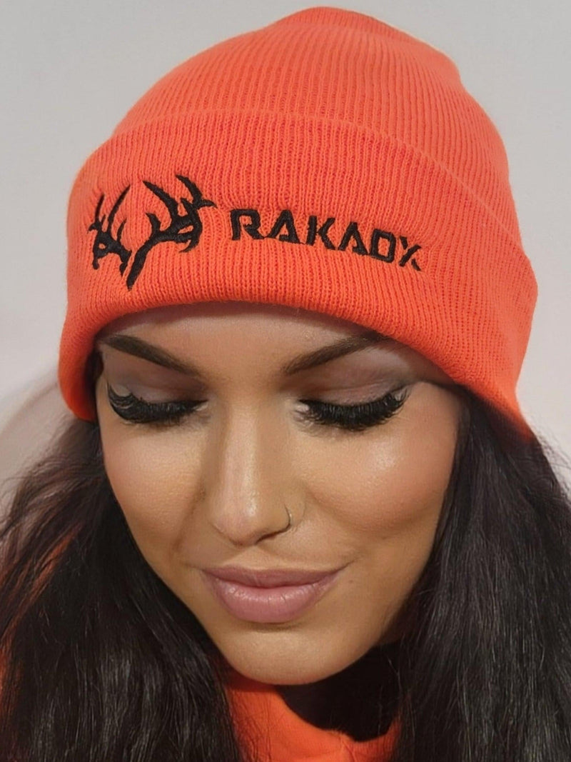 Load image into Gallery viewer, Blaze Orange Fold Over Beanie