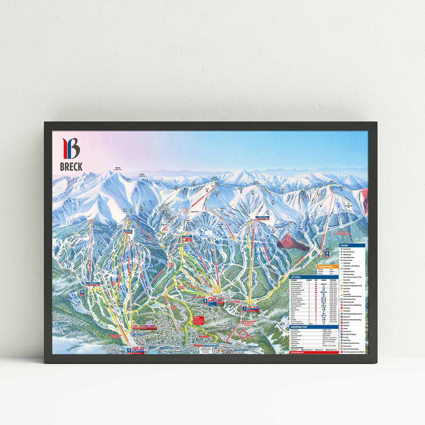 Breckenridge Ski Resort Trail Map Poster