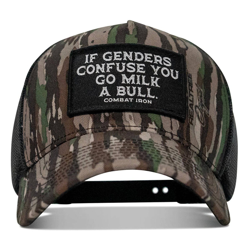 Load image into Gallery viewer, If Genders Confuse You, Go Milk A Bull Patch Snapback Hat