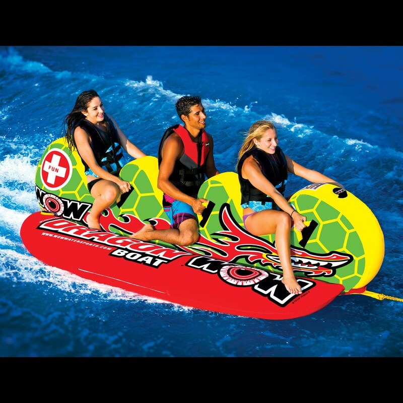 Load image into Gallery viewer, WOW Watersports Dragon Boat 3 Person Towable Water Tube For Pool and Lake