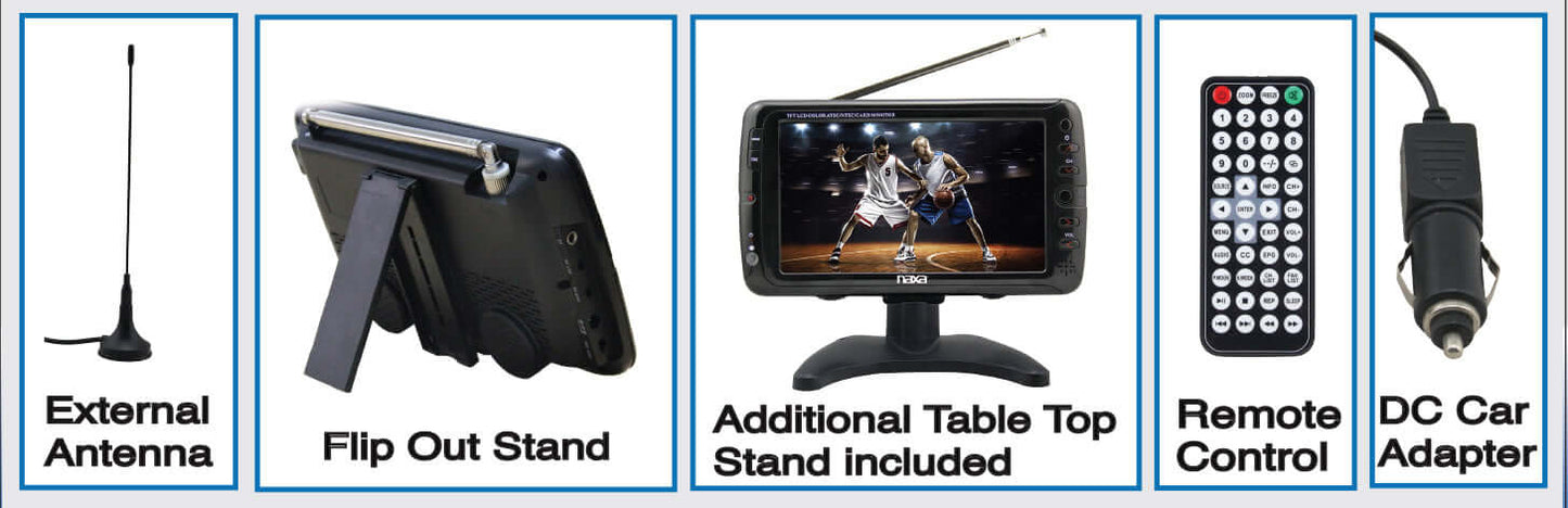 7" Portable Naxa 12 Volt TV & Digital Multimedia Player (NT-70)