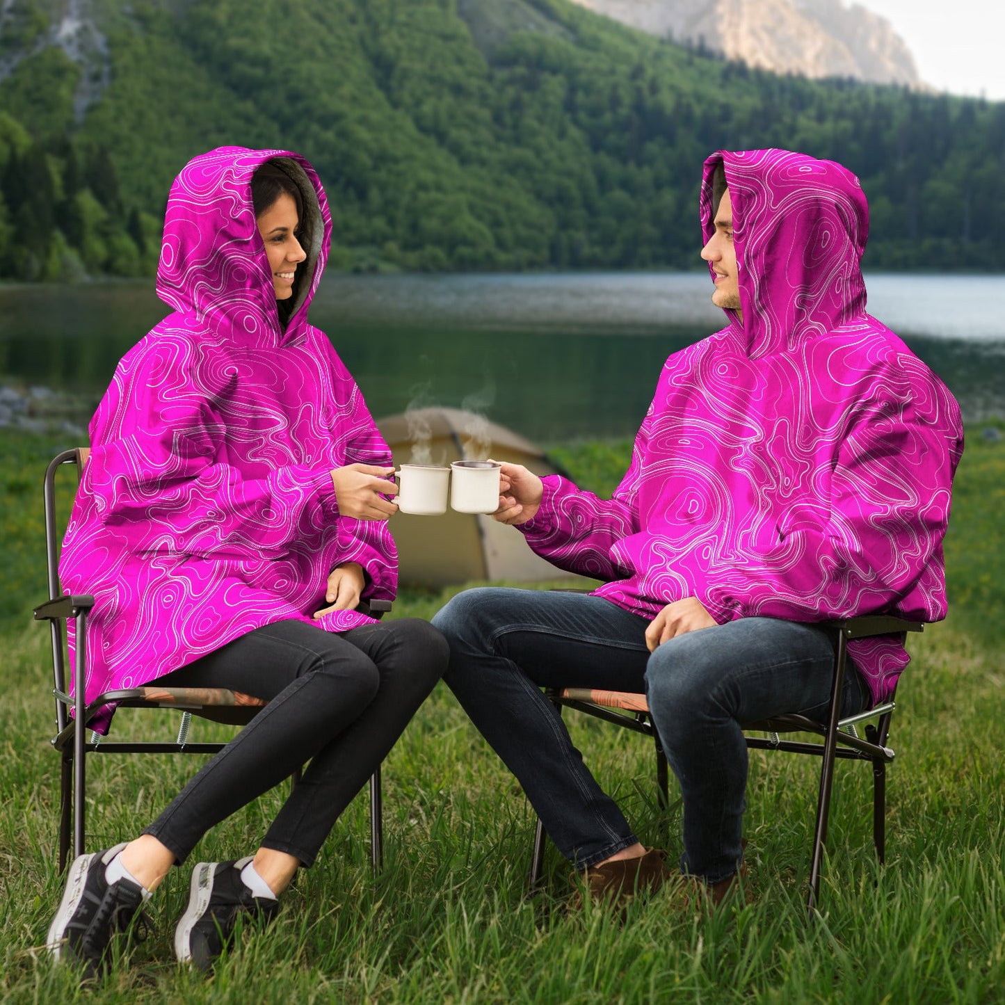 Rad Palm Pink Topographic Snug Hoodie