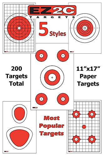 Load image into Gallery viewer, 200 EZ2C Targets Most Popular 5 Styles Paper Targets Bundle 11"x17" USA MADE