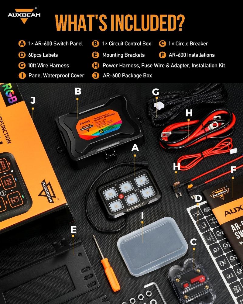 Load image into Gallery viewer, AR-600 RGB Switch Panel with APP, Toggle/ Momentary/ Pulsed Mode Supported