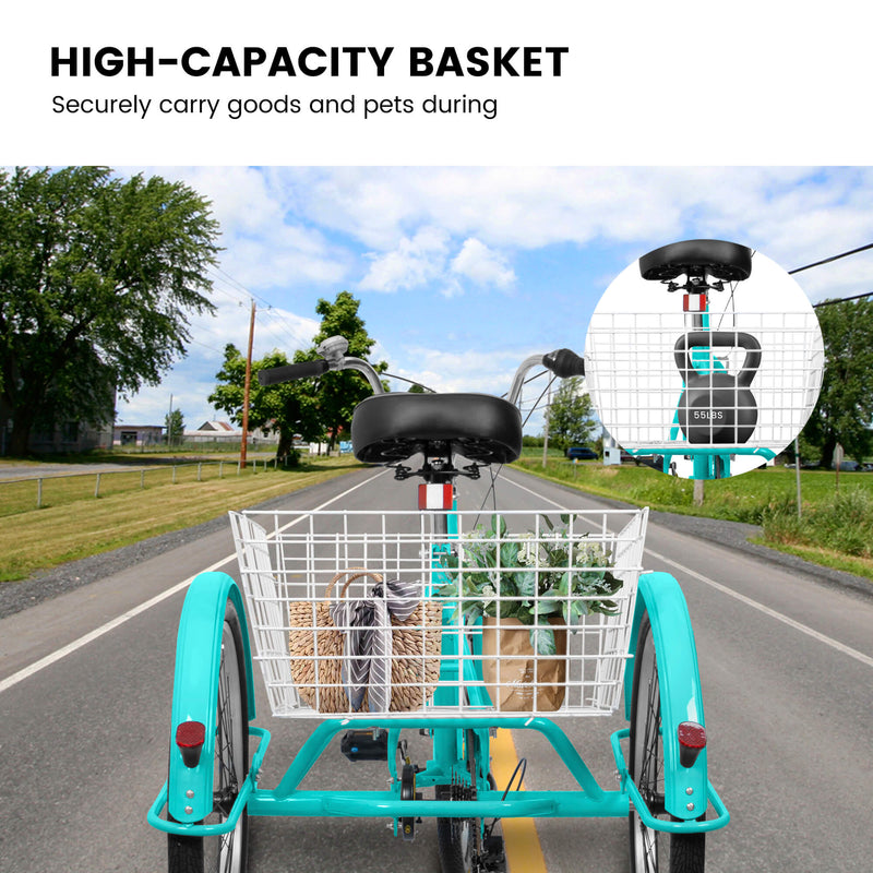 Load image into Gallery viewer, Ecarpat 24“ 7-Speed Adult Tricycle