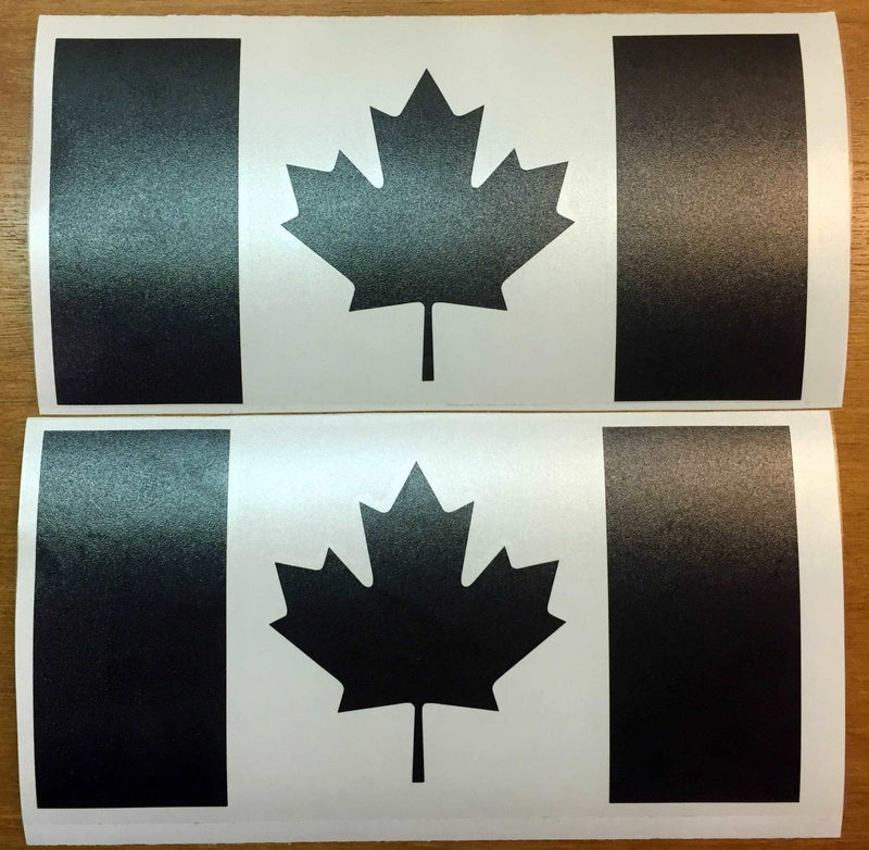 Load image into Gallery viewer, Canadian Flag Decals - Premium Cast Matte Black Vinyl x2