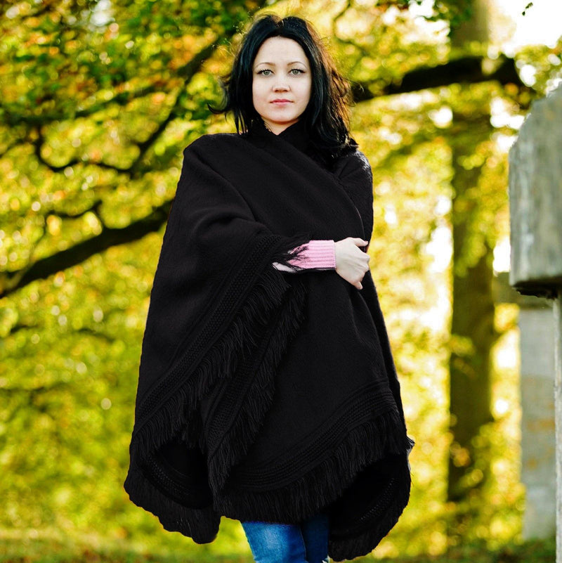 Load image into Gallery viewer, Cape Wrap Solid Alpaca Poncho