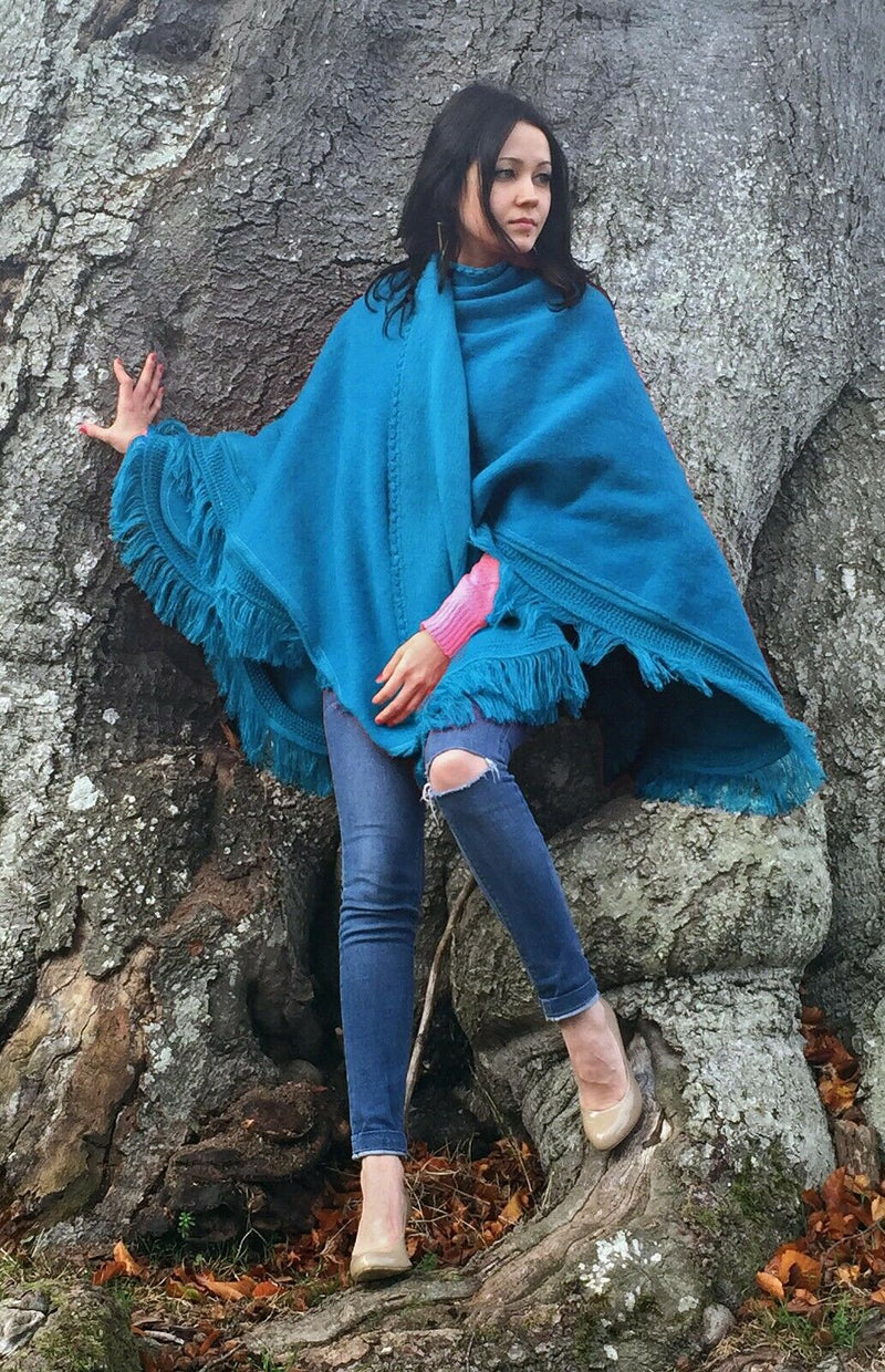 Load image into Gallery viewer, Cape Wrap Solid Alpaca Poncho