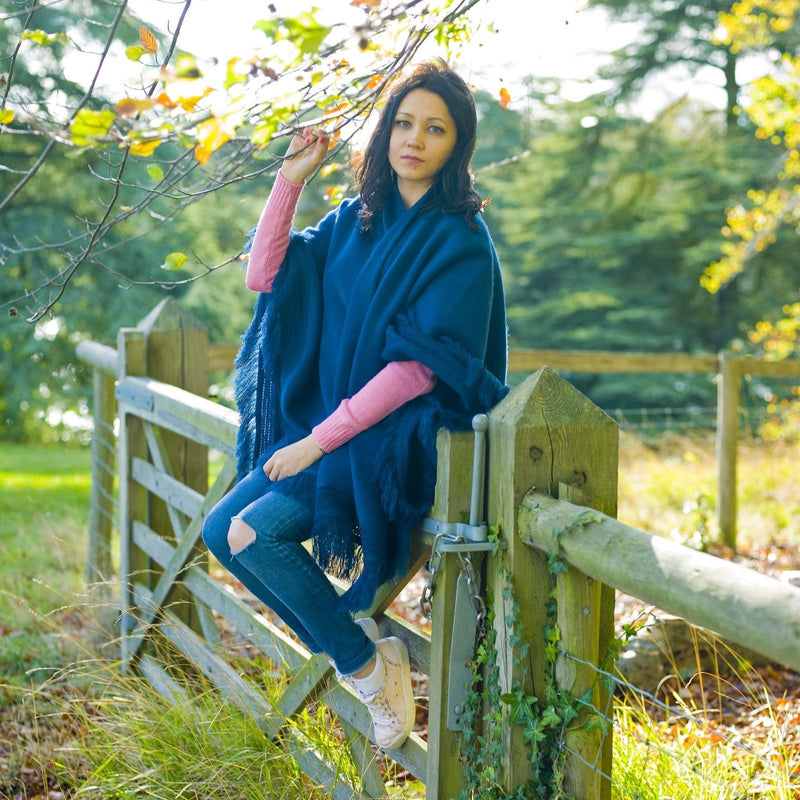 Load image into Gallery viewer, Cape Wrap Solid Alpaca Poncho