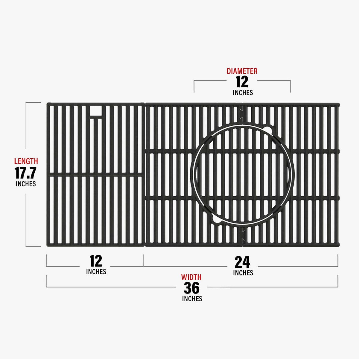Cast iron grates for Monument Grills 6 burner