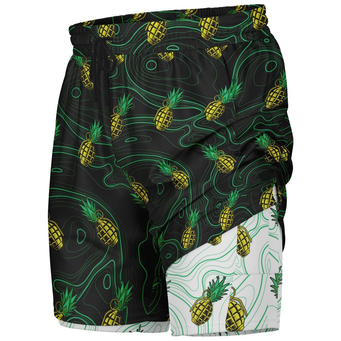 Rad Palm Pineapple Death Men's 2-in-1 Shorts
