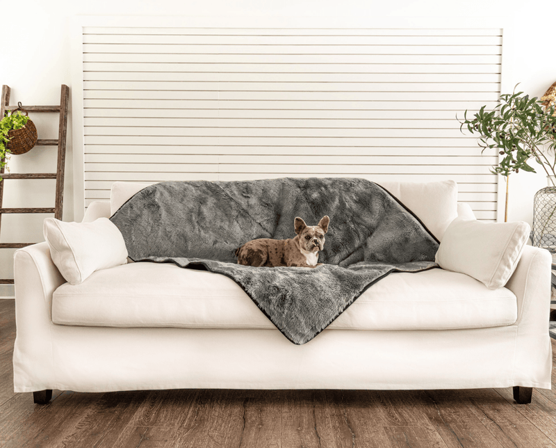 Load image into Gallery viewer, PupProtector™ Summer Short Fur Waterproof Throw Blanket - Charcoal Grey